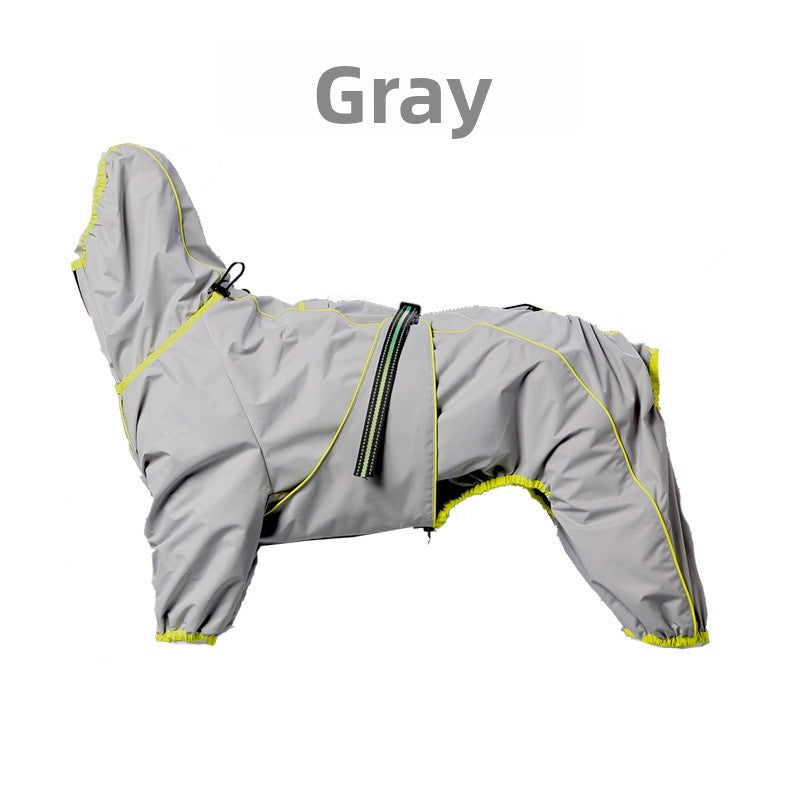Adjustable Waterproof Dog Jacket β Reflective Raincoat for Medium & Large Dogs | Giacca Impermeabile Regolabile Cane con Riflettori