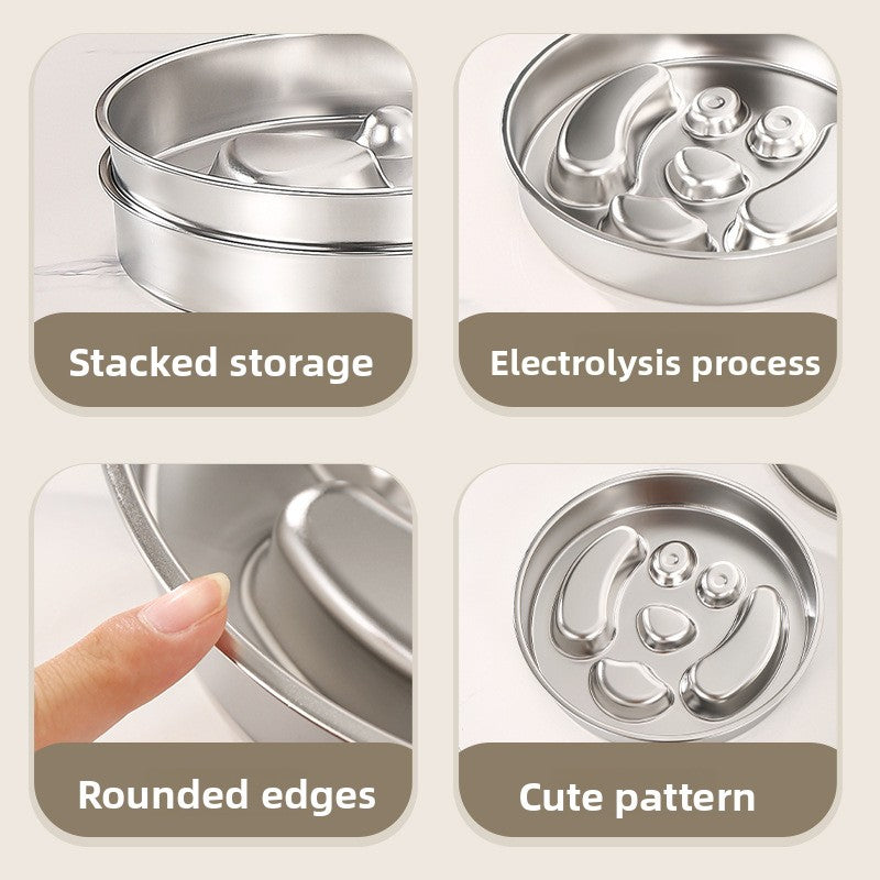 Stainless Steel Slow Feeder Bowl for Dogs & Cats – Anti-Gulp Pet Bowl | Ciotola Antivoracità in Acciaio Inox per Cani e Gatti