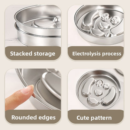 Stainless Steel Slow Feeder Bowl for Dogs & Cats – Anti-Gulp Pet Bowl | Ciotola Antivoracità in Acciaio Inox per Cani e Gatti