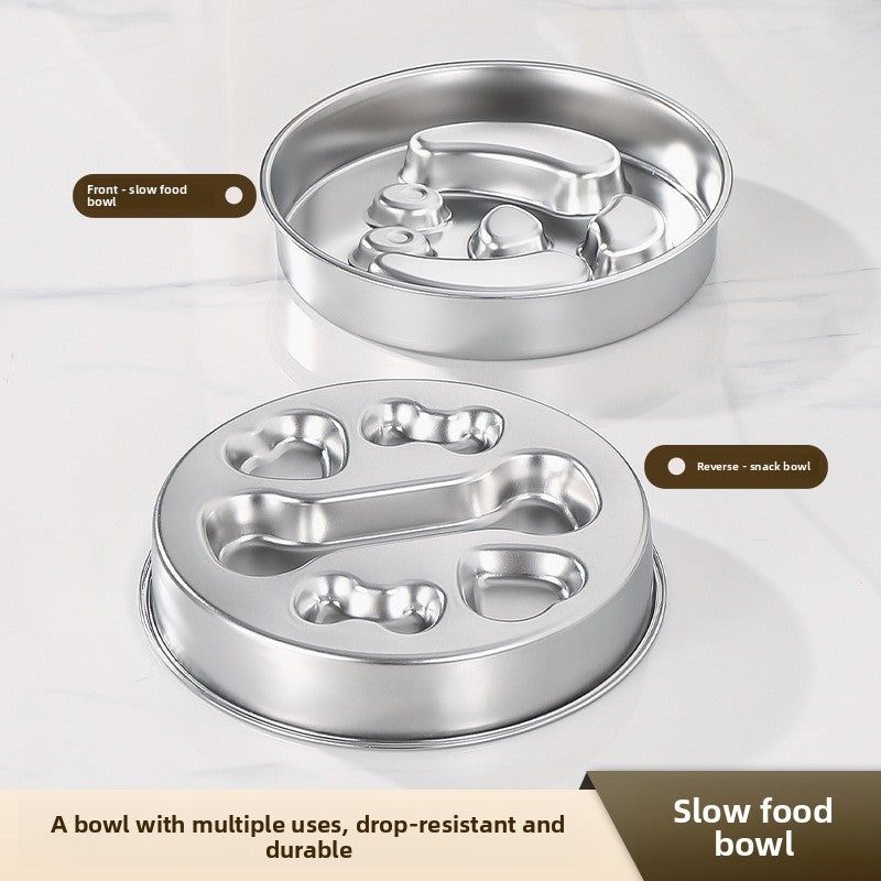 Stainless Steel Slow Feeder Bowl for Dogs & Cats – Anti-Gulp Pet Bowl | Ciotola Antivoracità in Acciaio Inox per Cani e Gatti