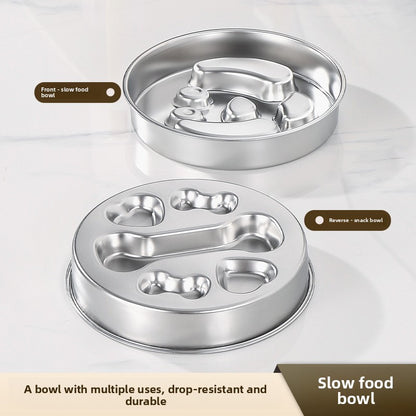 Stainless Steel Slow Feeder Bowl for Dogs & Cats – Anti-Gulp Pet Bowl | Ciotola Antivoracità in Acciaio Inox per Cani e Gatti