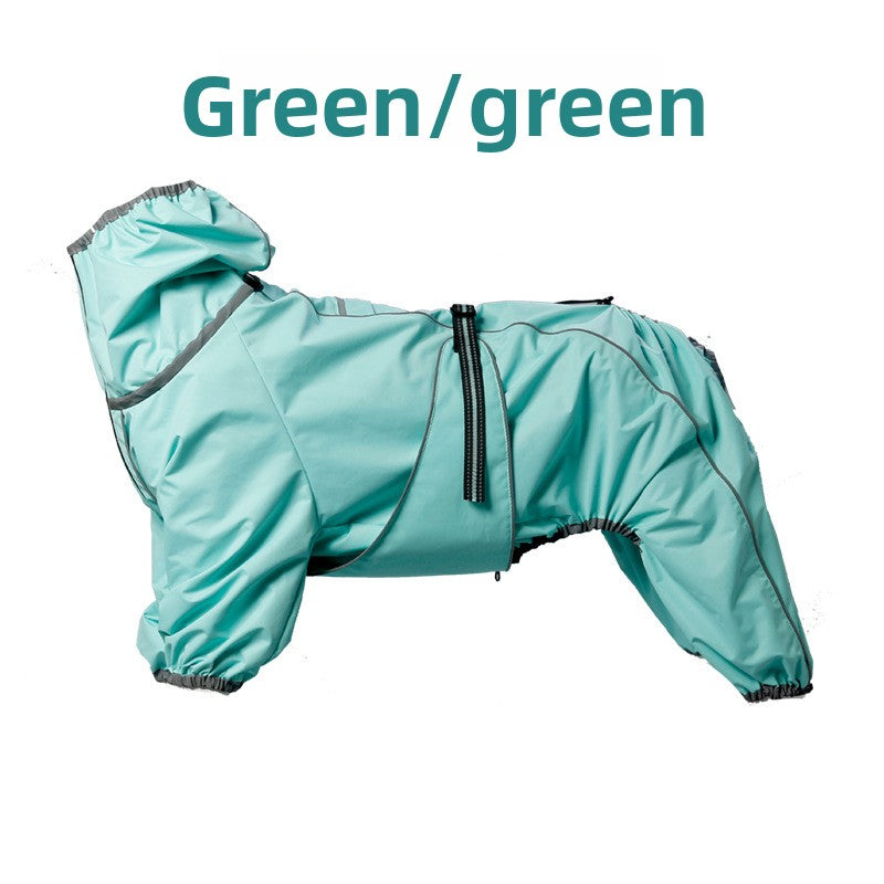 Adjustable Waterproof Dog Jacket – Reflective Raincoat for Medium & Large Dogs | Giacca Impermeabile Regolabile Cane con Riflettori