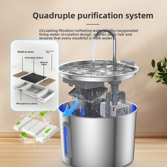 Smart Automatic Pet Water Fountain 2.2L – Filtered Fresh Water for Cats & Dogs | Fontanella Automatica per Gatti e Cani con Filtro