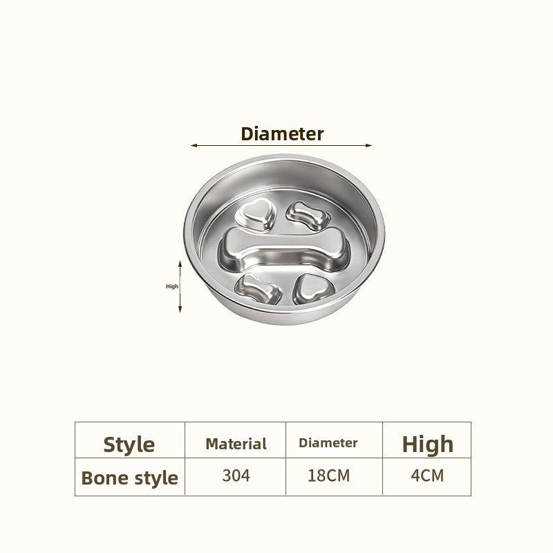 Stainless Steel Slow Feeder Bowl for Dogs & Cats – Anti-Gulp Pet Bowl | Ciotola Antivoracità in Acciaio Inox per Cani e Gatti