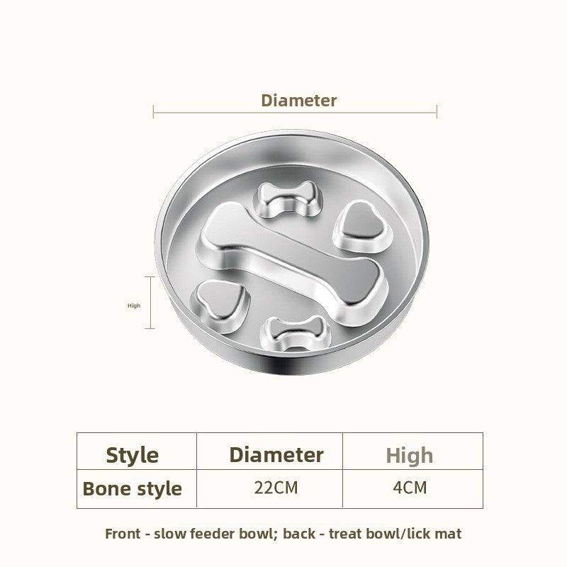 Stainless Steel Slow Feeder Bowl for Dogs & Cats – Anti-Gulp Pet Bowl | Ciotola Antivoracità in Acciaio Inox per Cani e Gatti