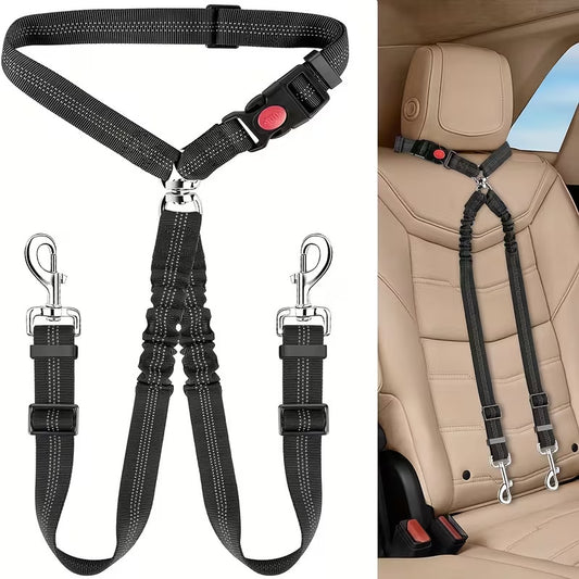 Dog Car Safety Harness – Adjustable Seatbelt Leash for All Dogs | Imbracatura di Sicurezza per Cani in Auto Regolabile