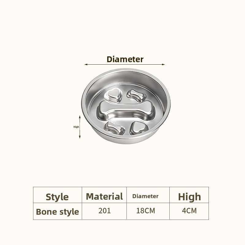 Stainless Steel Slow Feeder Bowl for Dogs & Cats – Anti-Gulp Pet Bowl | Ciotola Antivoracità in Acciaio Inox per Cani e Gatti
